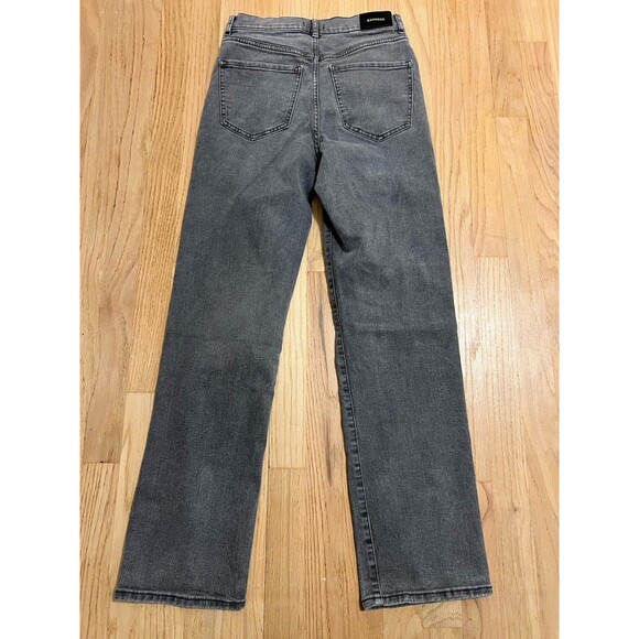 Express Jeans Women's 2R Modern Straight Super High Rise Gray - Picture 5 of 5